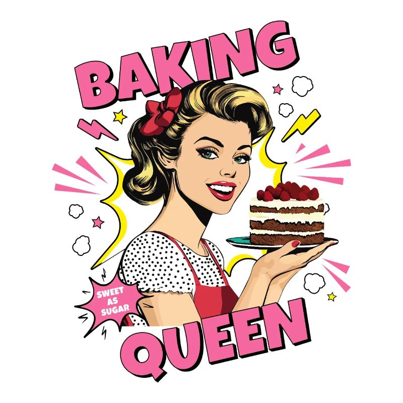 Cuisson Gâteau Cuisson Reine Cuisson Fée Boulanger Pop Art