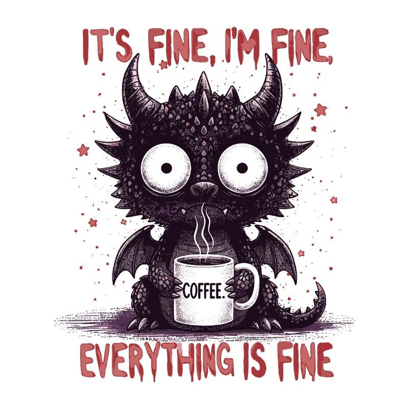 Its Fine Im Fine Kaffee Drachen