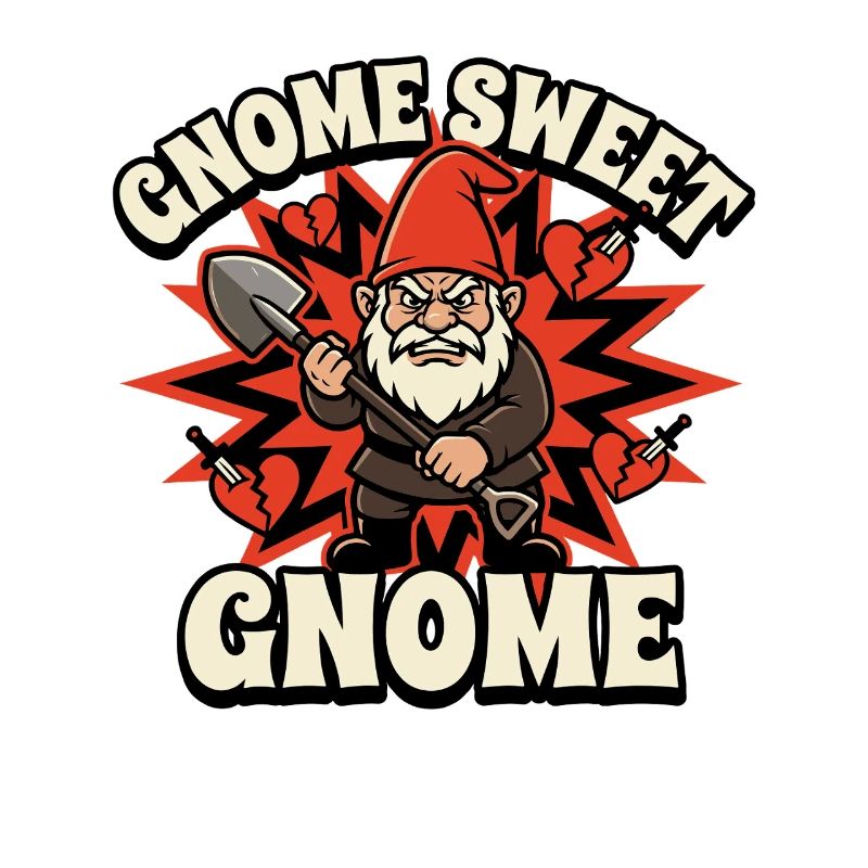 Evil Gnome, Dark Gnome, Goth Gnome, Funny Gnome