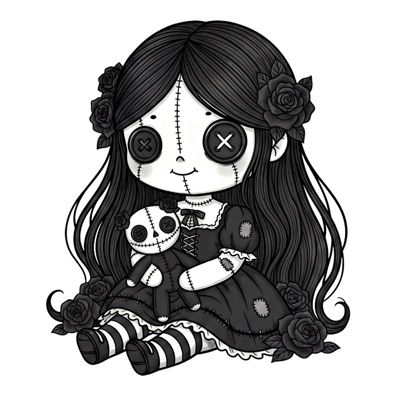Gothic Bunny Weirdcore Dark Horror Animal Doll
