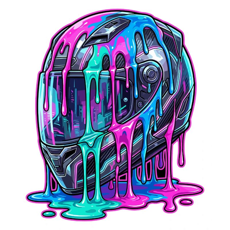 Abstrakter Helm mit Farbfluss