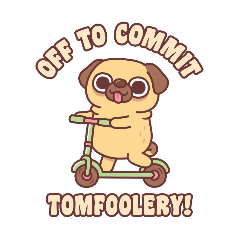 Cute Pug On Kick Scooter Off To Commit Tomfoolery