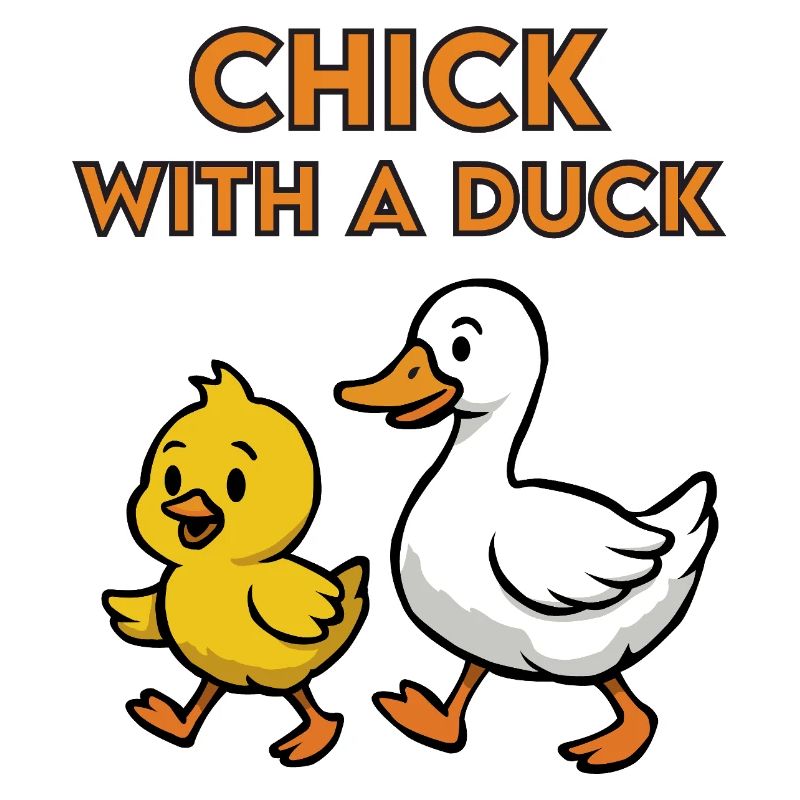 chick with a duck