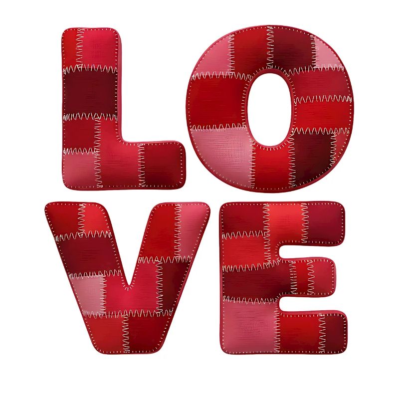 Lettrage d’amour en patchwork