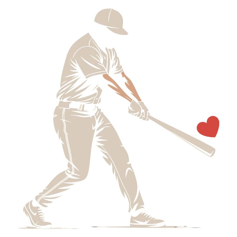Silhouette Batter Baseball Valentines