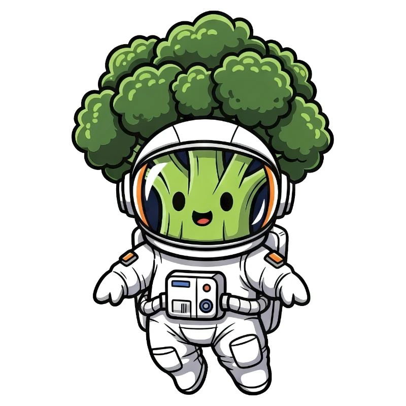 Broccoli Astronaut in Space Spaceship Vegetables