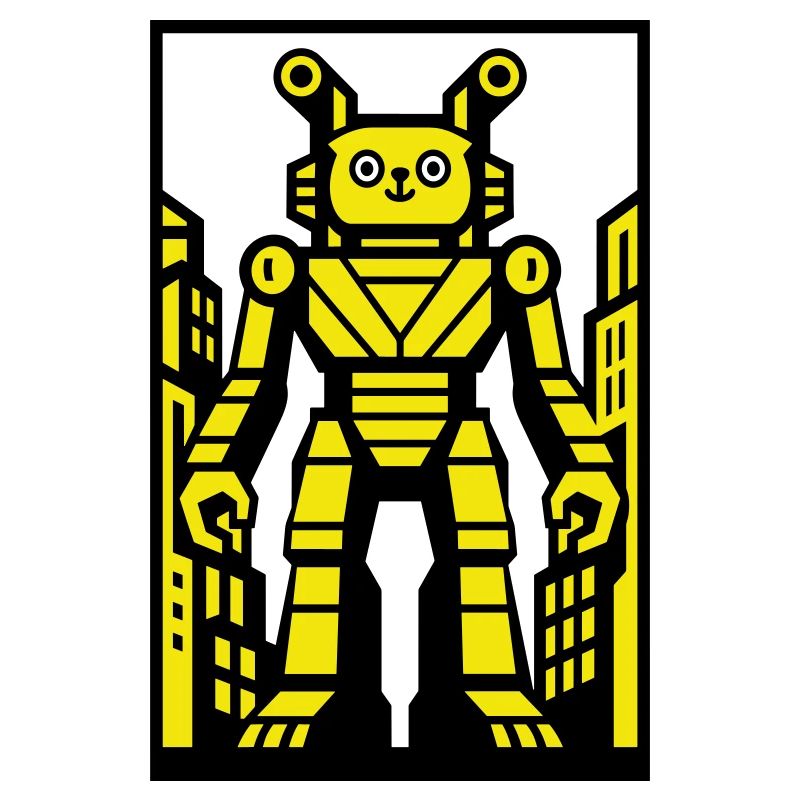 Cat Robot in Urban Landscape