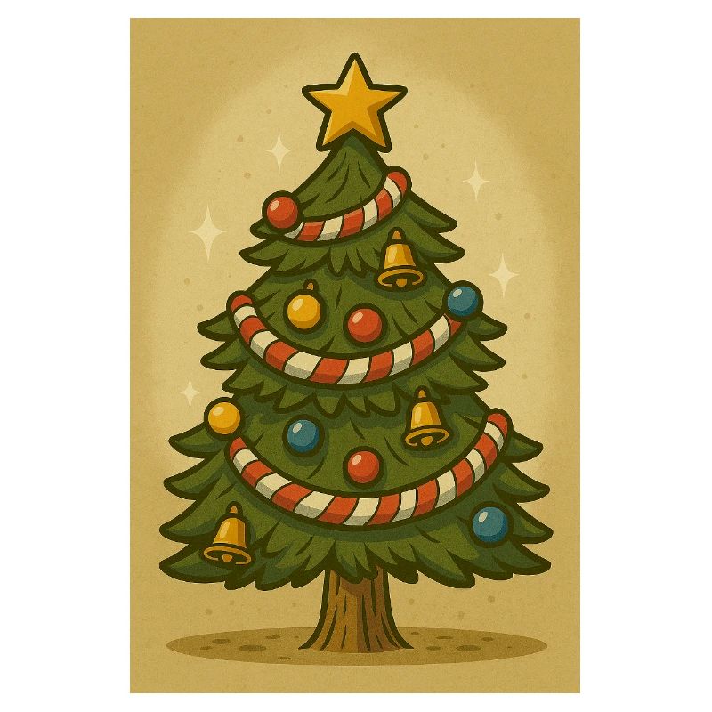 Christmas tree with sugar string and bells