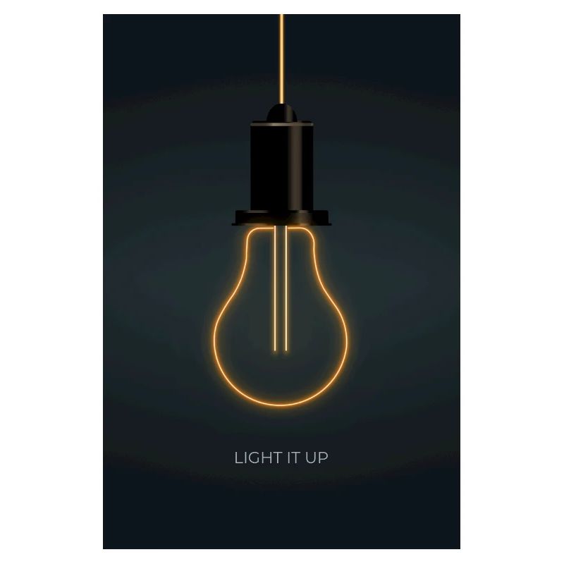 Light It Up – Neon Light Bulb Poster