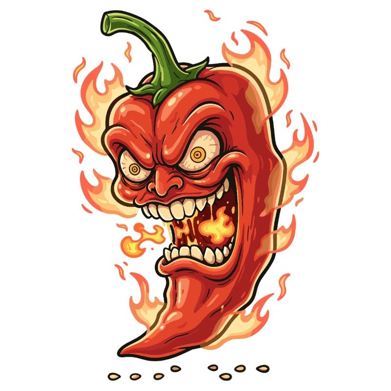 Flammender Chili-Gesicht