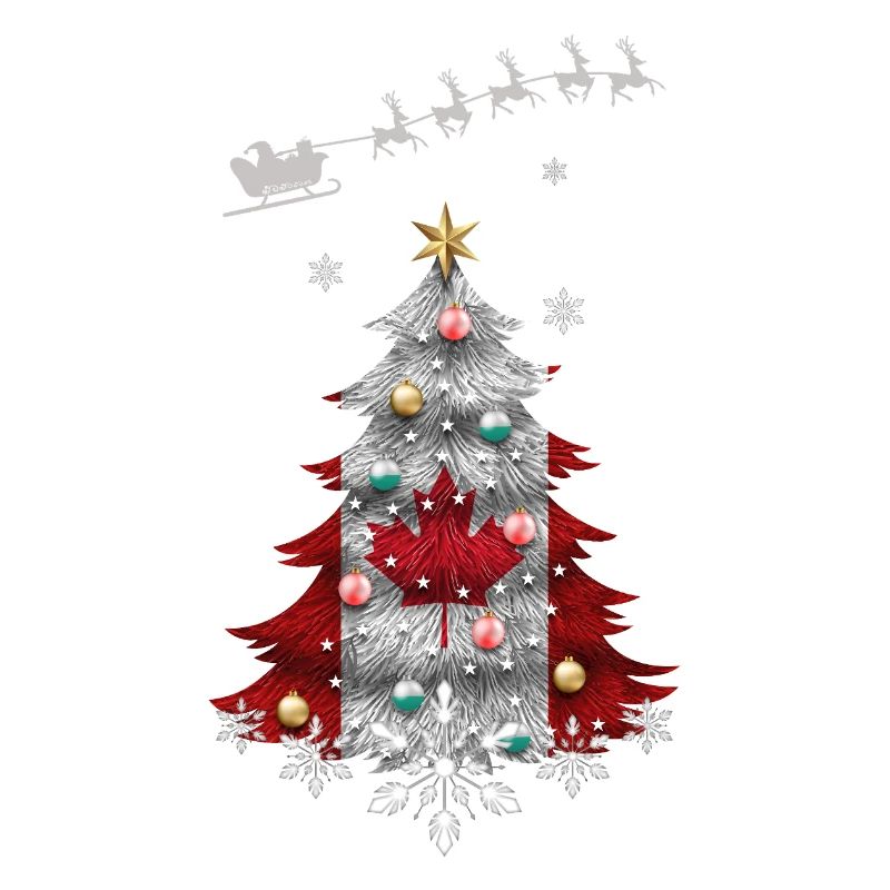 Weihnachtsbaum mit Kanada-Flagge