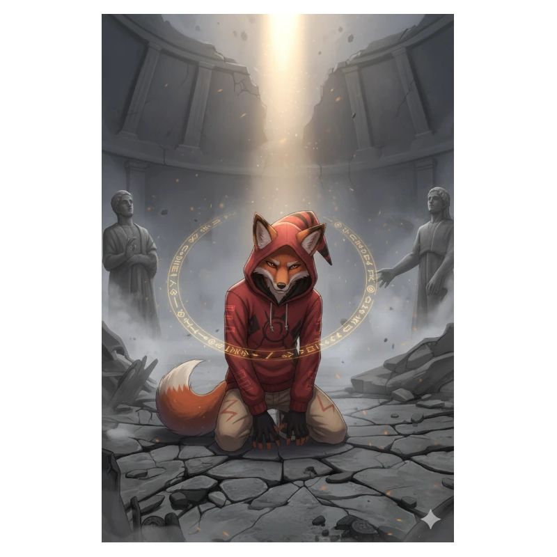 Red fox in the ritual circle