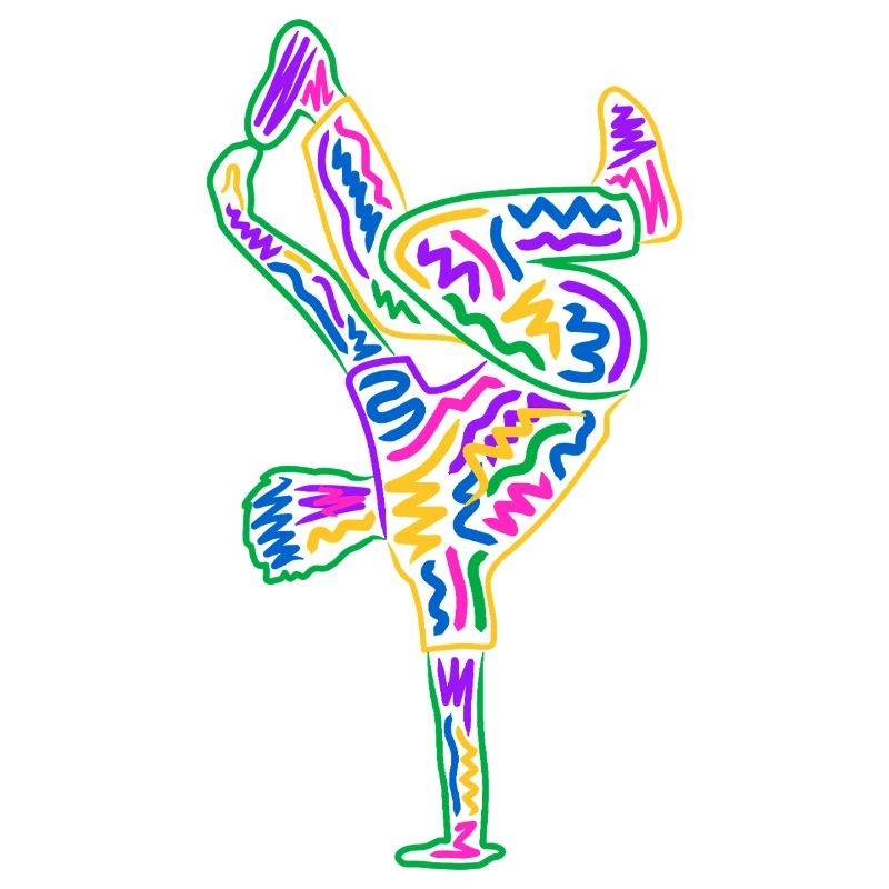 Breakdancing Breakdancer Colorful Boys Breakdance