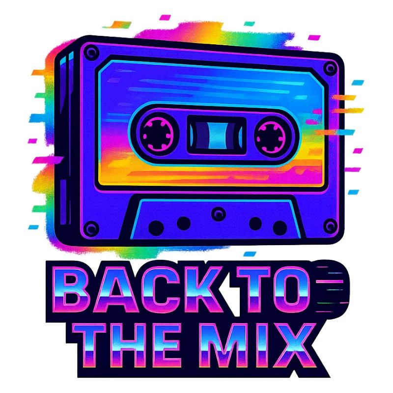 Neon Retro Cassette Tapes Design
