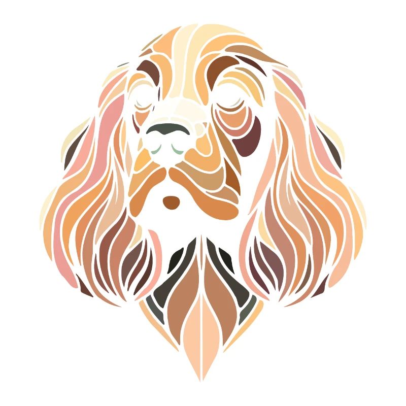 Cocker Spaniel Hundekopf geometrische Kunst Polygon Kunst