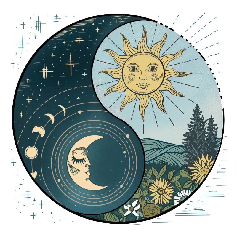Yin Yang Sun and Moon Celestial Harmony