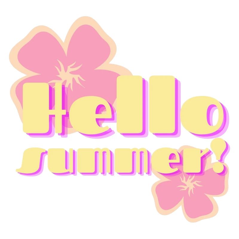 Hello Summer fleurs pastel rétro