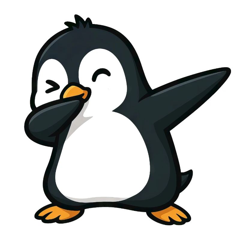 pingouin mignon dabbing cool dessin animé clin d’œil