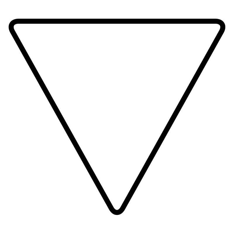 Triangle with rounded corners as a warning sign