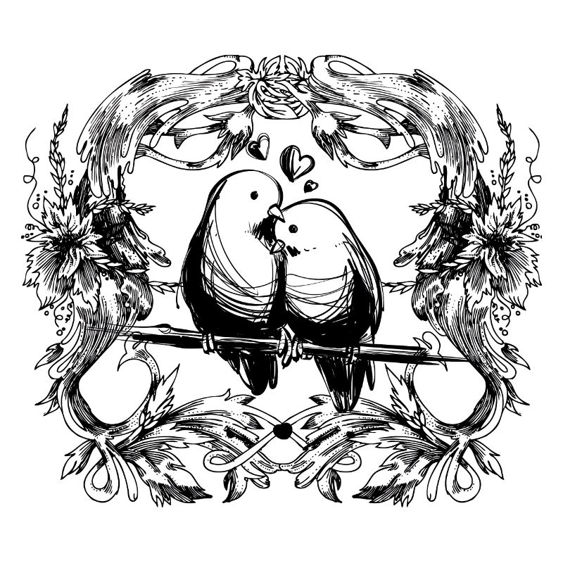 Inséparables / amour / relation / oiseaux / oiseau