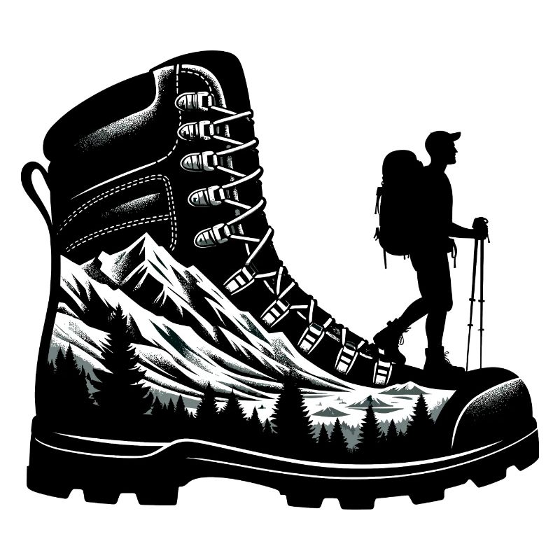 Drawing Hiker Bergwanderschuh
