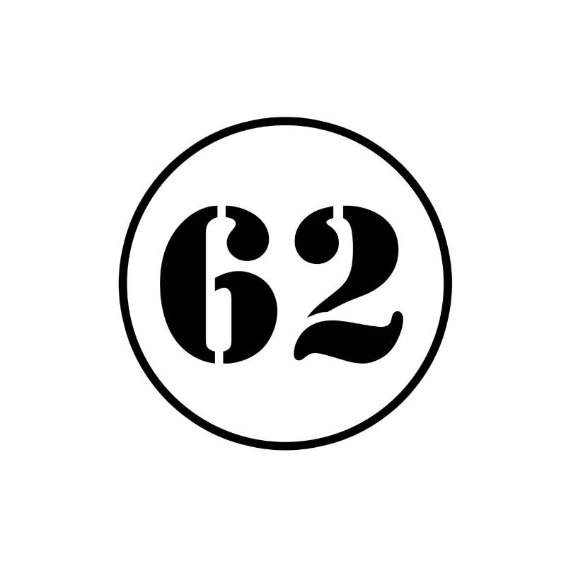 NUMMER 62 Zweiundsechzig Geburtstag Geschenk