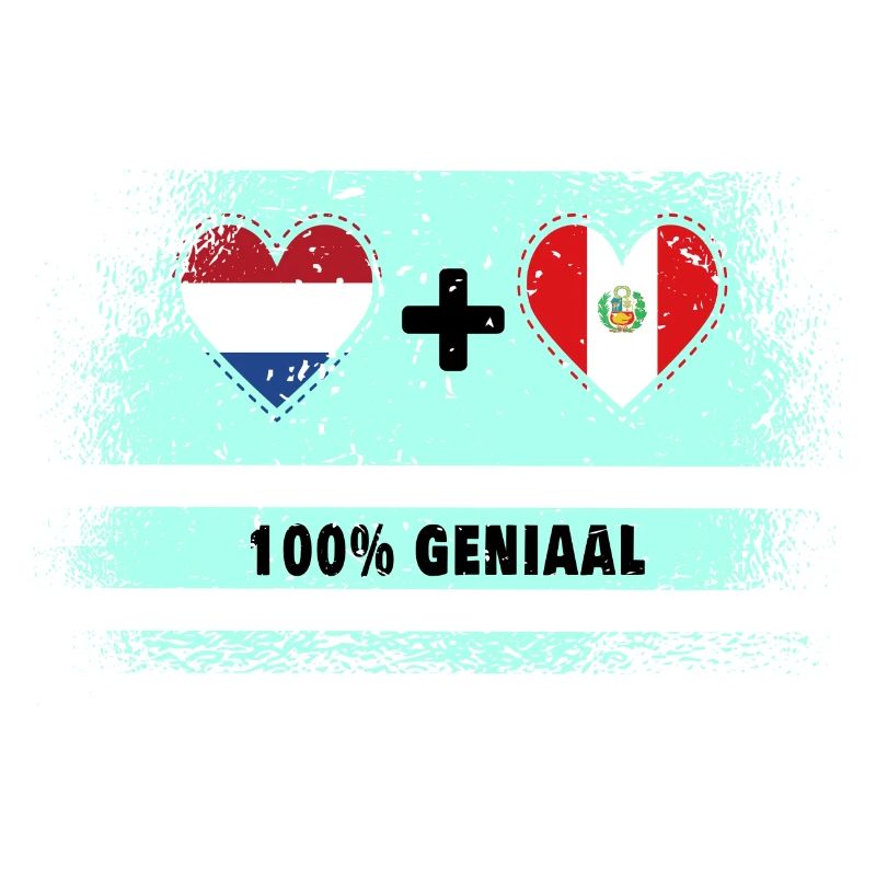 Pérou et Pays-Bas Drapeau 100% Genius