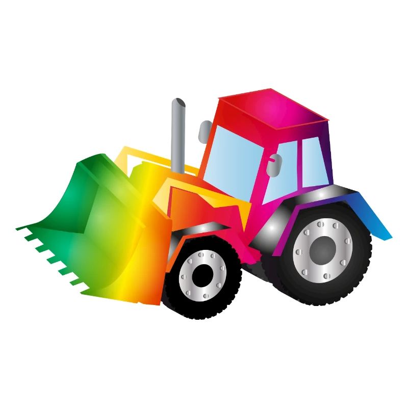 Regenbogen-Bagger voller Farbenfreude