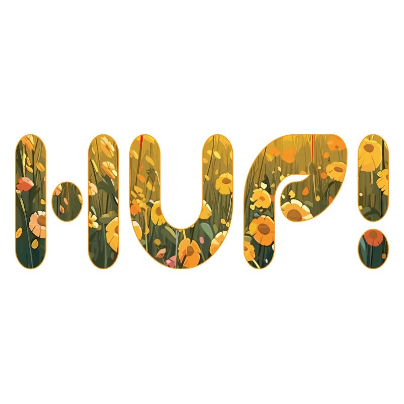 HUP dans le champ de fleurs