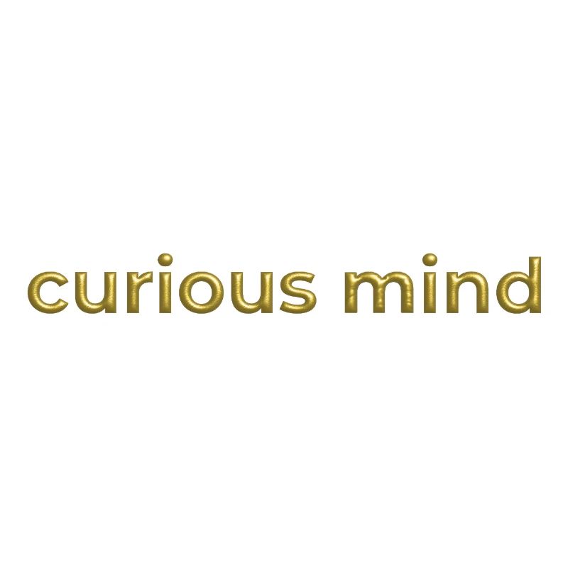 curious mind gold 3d schrift positive mindset
