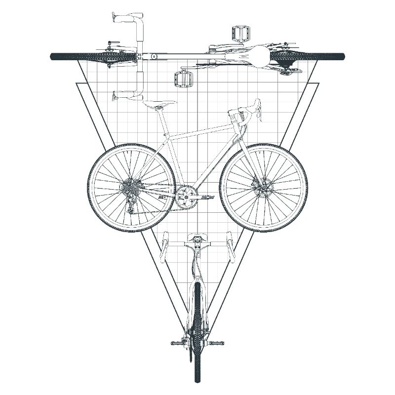 Geometric Bicycle Inside Triangle Emblem
