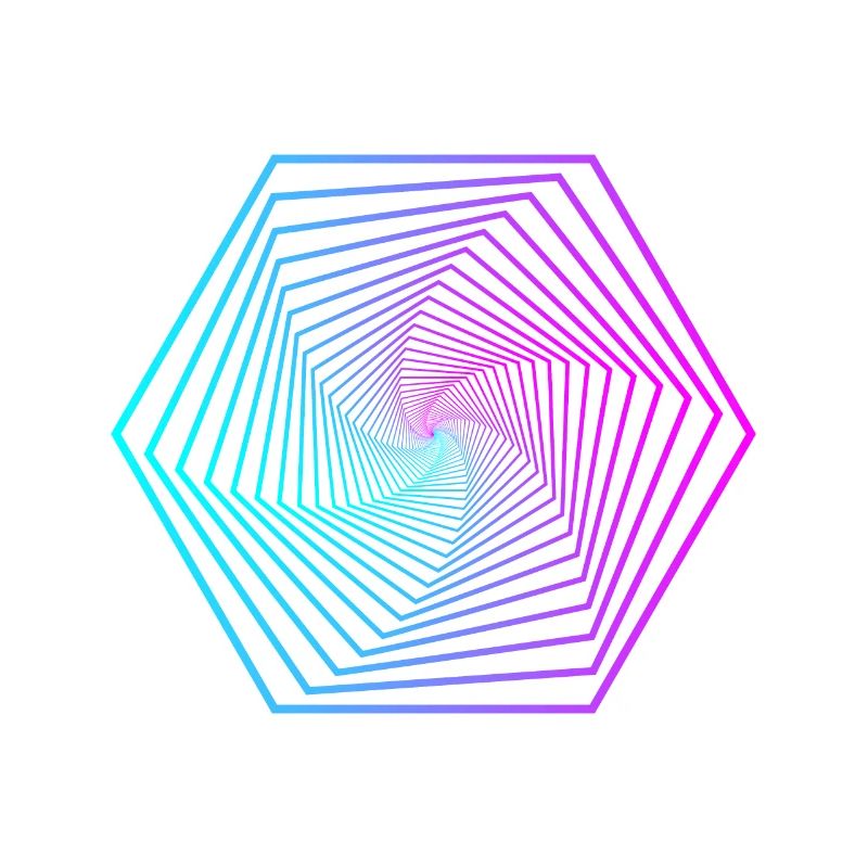 Neon Polygon Spiral Gradient