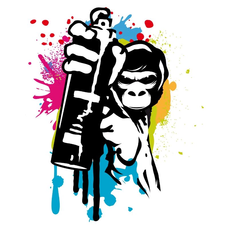 sprayer gorille d’art de rue cool dans le style graffiti