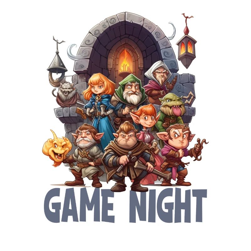 Gamenight role-playing group with characters