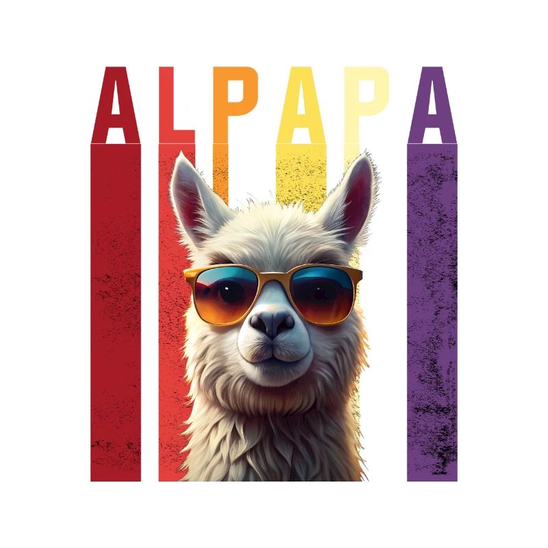 Funny alpaca parameter with sunglasses