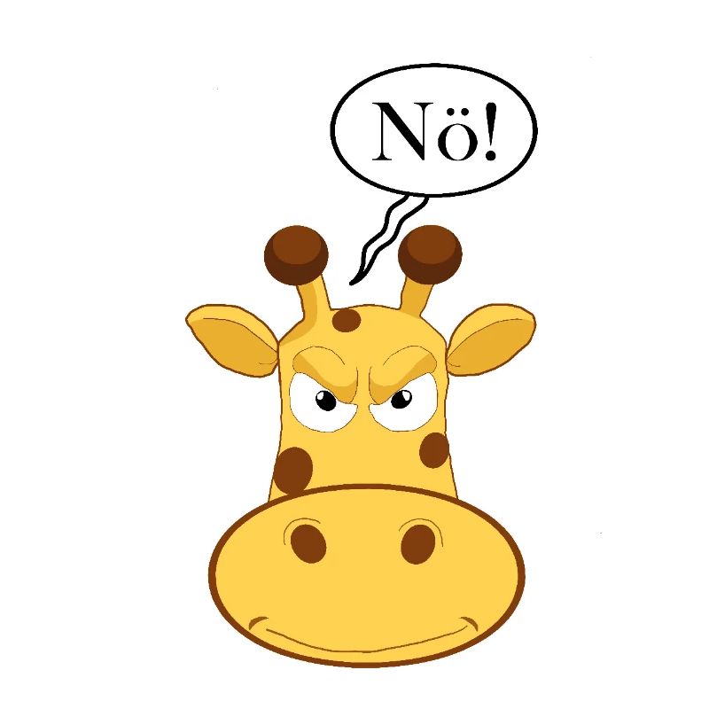 Statement Nö Giraffe, Nein Fun Comic, Einfach Nö