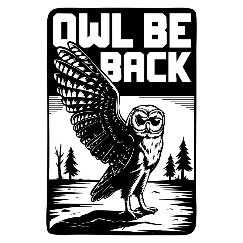 Eule Be Back Lustige Retro Eule Wortspiel Vogel