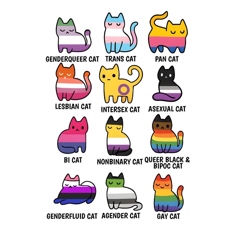 Cute Retro LGBT Cat Cat Pride & Equality