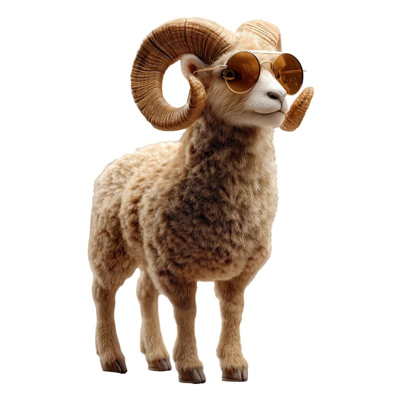 Widder Mufflon Aries Wilde Schafe Männliches Schaf