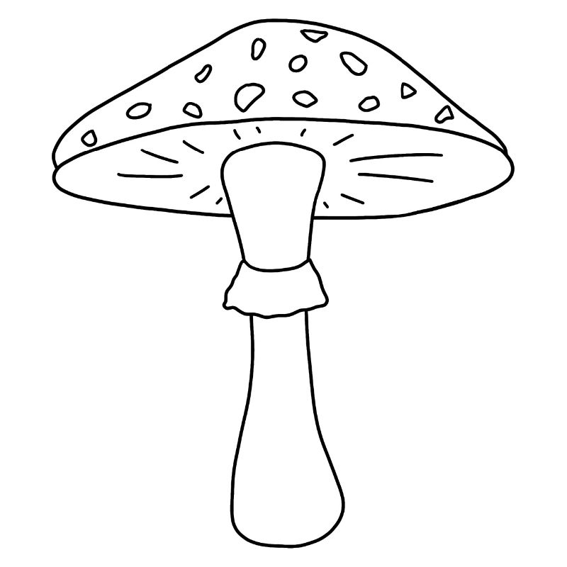Toadstool black and white