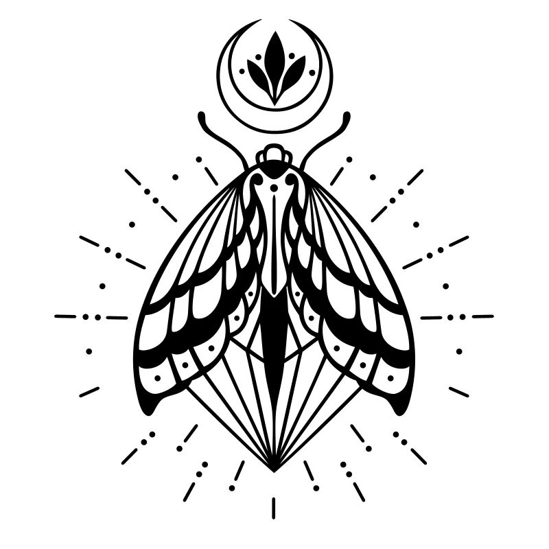 Moth moon crystal diamond firefly