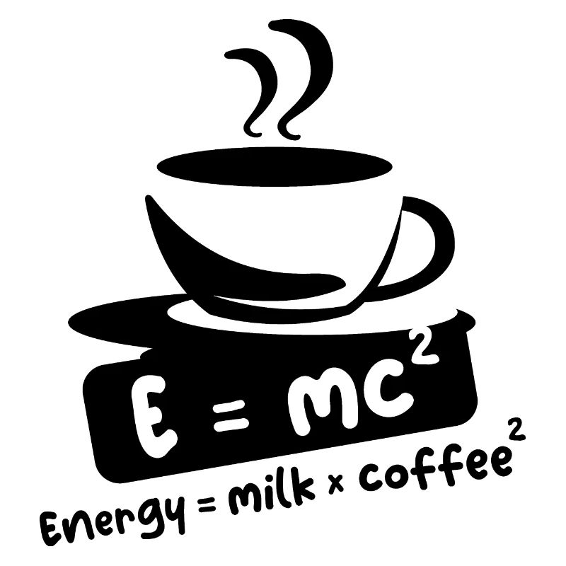 E=mc2 Coffee Funny Sayings Einstein Cafe Logo