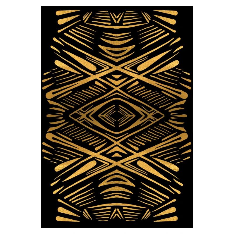 Ethnic gold pattern on black