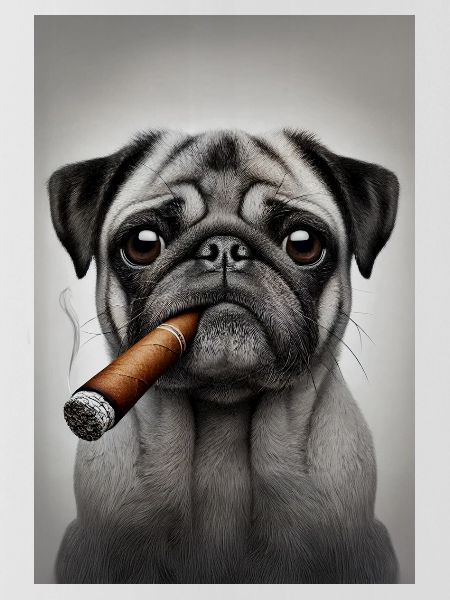 Pug with cigar