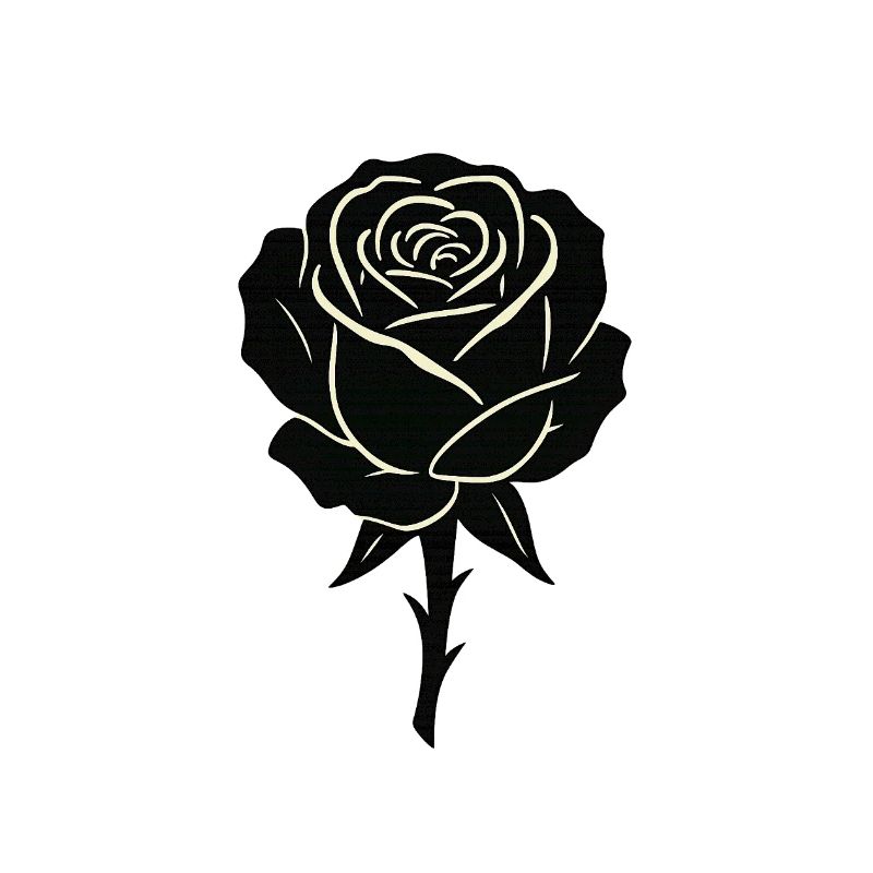 Conception de contour de rose noire
