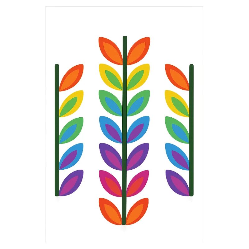 Conception de feuille arc-en-ciel dans un style vibrant