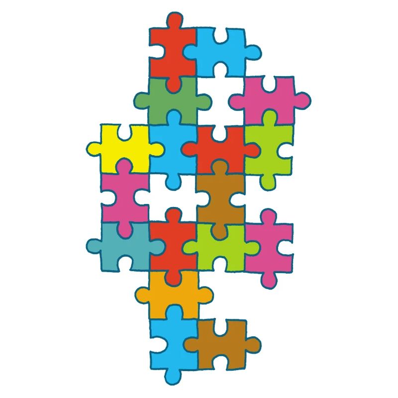 Multicolored incomplete puzzle