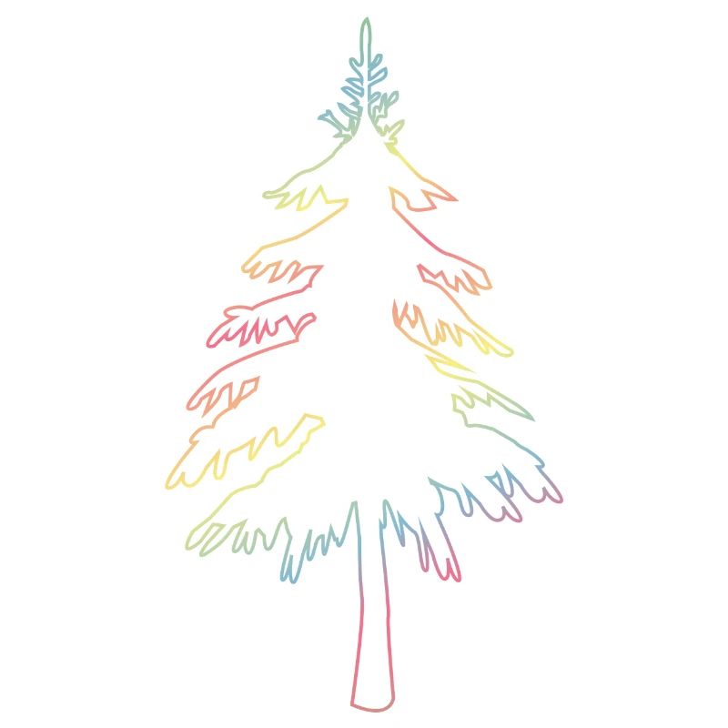 Christbaum, Tannenbaum oder Weihnachtsbaum Umriss
