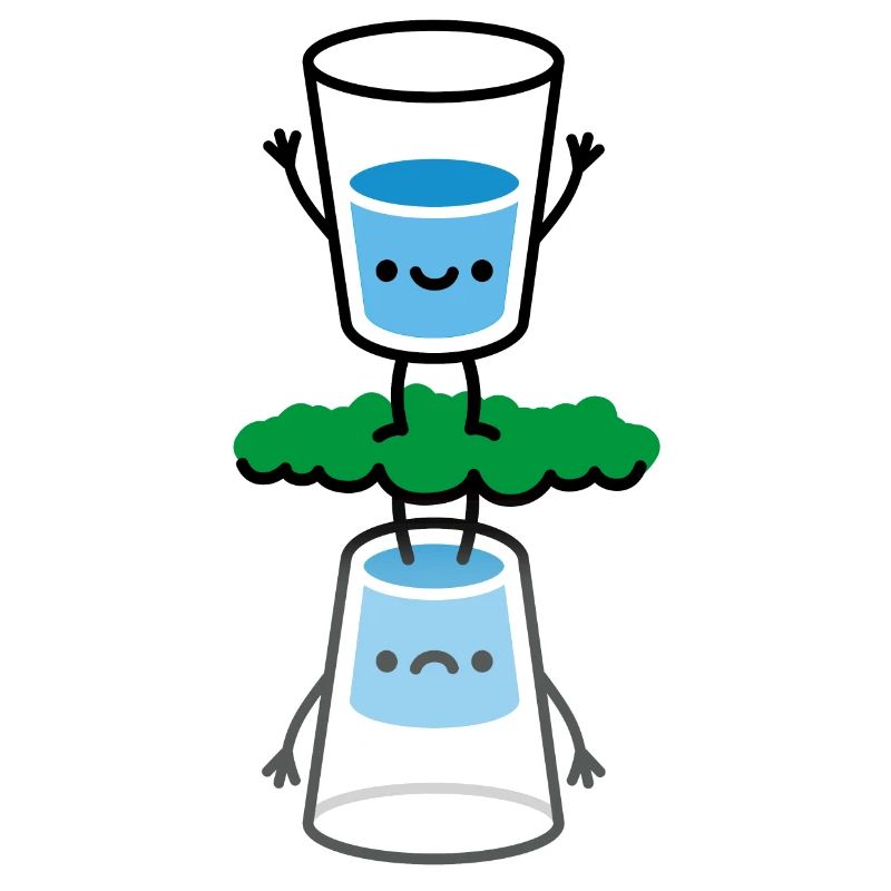 The glass is half full, half empty funny optimist