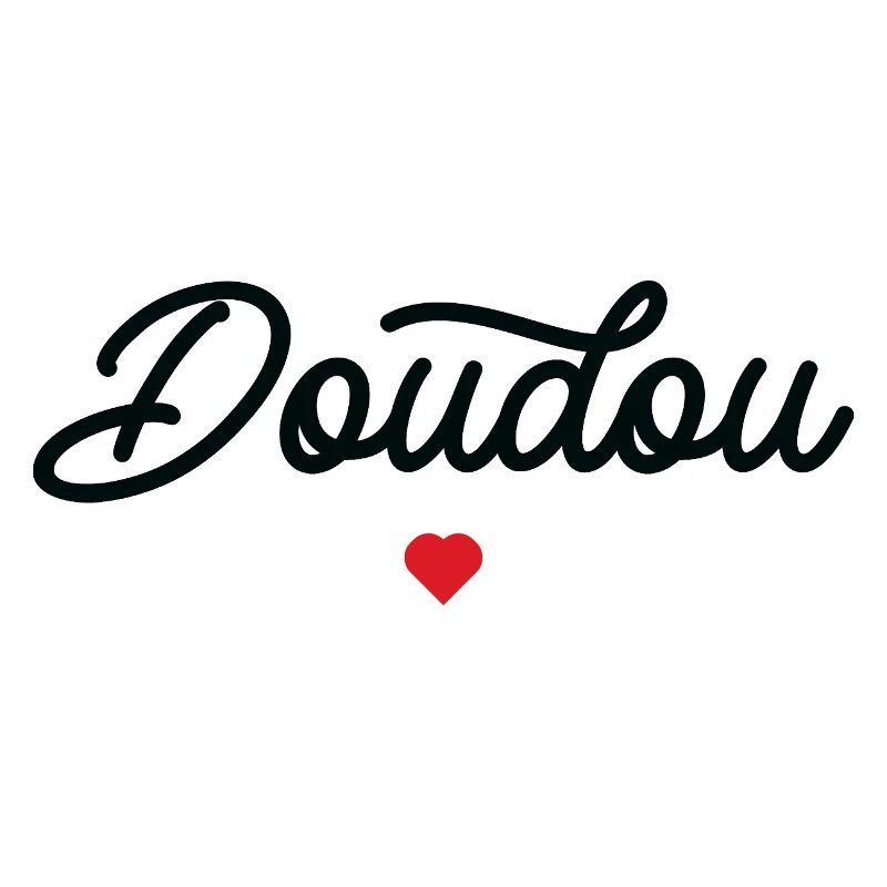 Doudou Coeur Script Noir